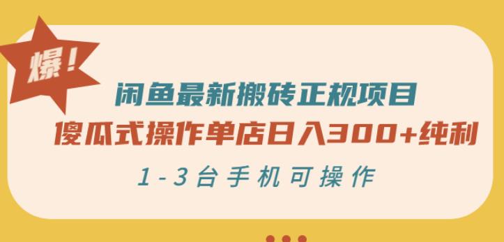 闲鱼最新搬砖正规项目：傻瓜式操作单店日入300 纯利，1-3台手机可操作-网创客