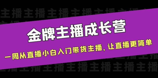 金牌主播成长营，一周从直播小白入门带货主播，让直播更简单-网创客