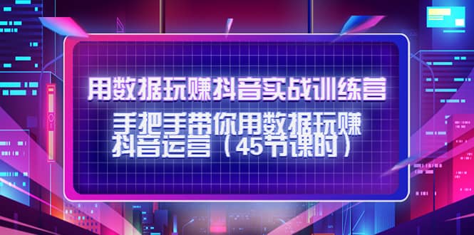 用数据玩赚抖音实战训练营：手把手带你用数据玩赚抖音运营（45节课时）-网创客