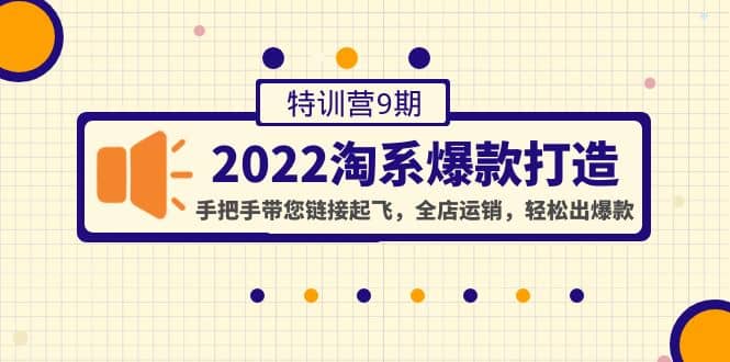 2022淘系爆款打造特训营9期：手把手带您链接起飞，全店运销，轻松出爆款-网创客