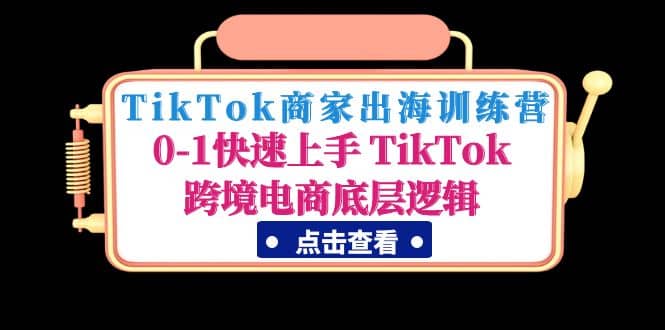 TikTok商家出海训练营：0-1快速上手 TikTok跨境电商底层逻辑(无水印)-网创客