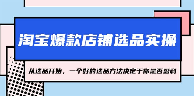 淘宝爆款店铺选品实操，2023从选品开始，一个好的选品方法决定于你是否盈利-网创客