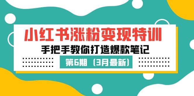 小红书涨粉变现特训·第6期，手把手教你打造爆款笔记（3月新课）-宝贝POS网