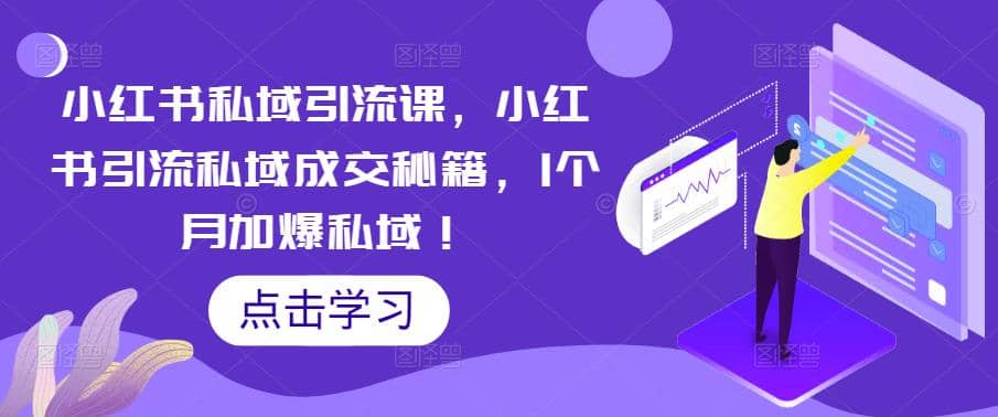 小红书私域引流课，小红书引流私域成交秘籍，1个月加爆私域-网创客