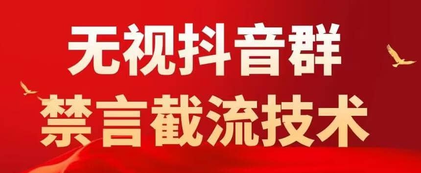 抖音粉丝群无视禁言截流技术，抖音黑科技，直接引流，0封号（教程 软件）-网创客