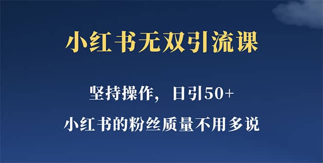 小红书无双课一天引50 女粉，不用做视频发视频，小白也很容易上手拿到结果-网创客