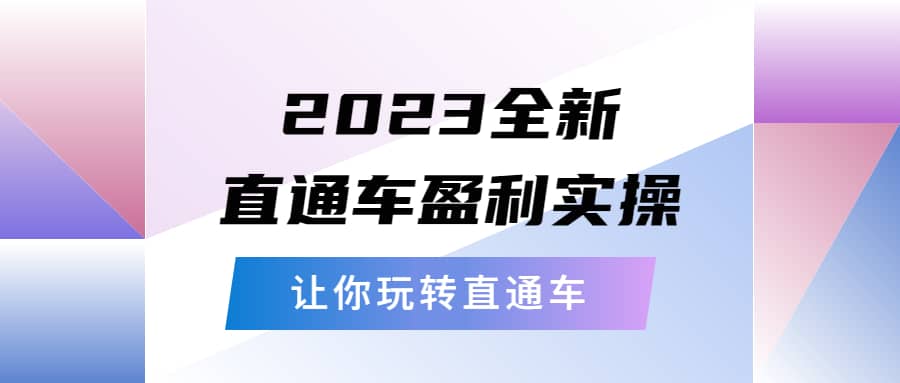 2023全新直通车·盈利实操：从底层，策略到搭建，让你玩转直通车-网创客