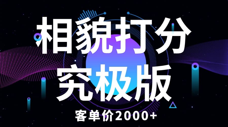 相貌打分究极版，客单价2000 纯新手小白就可操作的项目-网创客