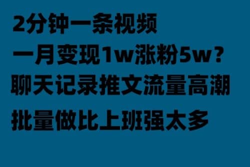 聊天记录推文！！！月入1w轻轻松松，上厕所的时间就做了-宝贝POS网