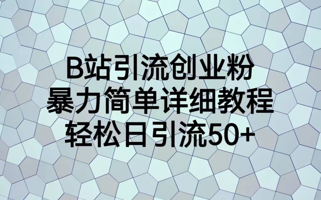 B站引流创业粉，暴力简单详细教程，轻松日引流50-网创客