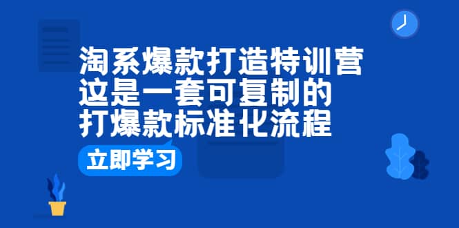 淘系爆款打造特训营：这是一套可复制的打爆款标准化流程-网创客