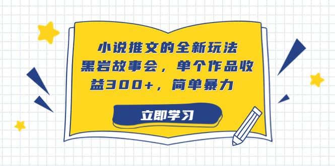 小说推文的全新玩法，黑岩故事会，单个作品收益300 ，简单暴力-网创客