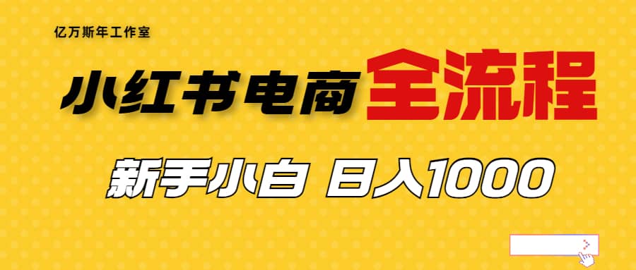 外面收费4988的小红书无货源电商从0-1全流程，日入1000＋-网创客