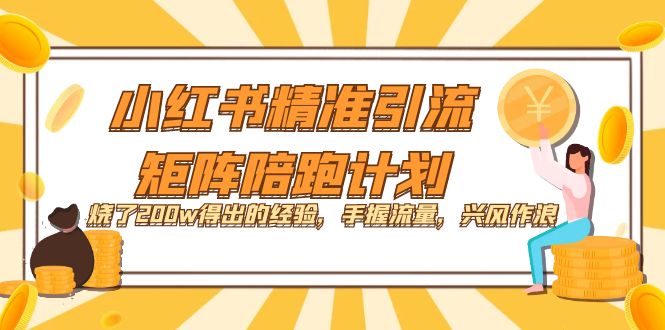 小红书精准引流·矩阵陪跑计划：烧了200w得出的经验，手握流量，兴风作浪！-网创客