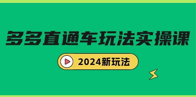 多多直通车玩法实战课，2024新玩法（7节课）-网创客